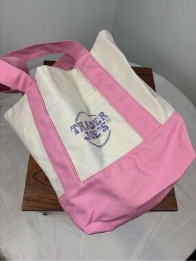 Trader Joe’s Pink Canvas Mini Tote Bag | Reusable Lunch Market Bag
